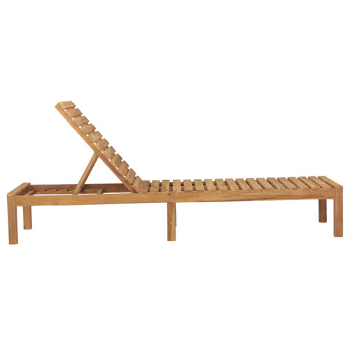 Red Barrel Studio® 1/2x Solid Wood Teak Sun Lounger Patio Garden Lounge